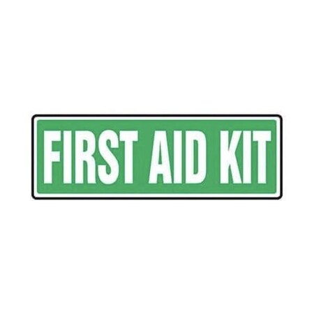 Accuform First Aid Sign, Text Legend, Legend FIRST AID KIT, 0055 in Plastic, 4 in Height, 12 in Width MFSD554VP